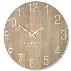 Flexistyle Drevené nástenné hodiny Natur 50cm z228-2
