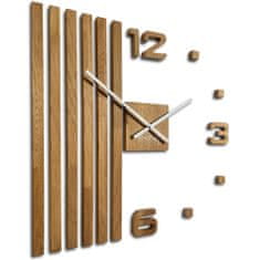 Flexistyle Drevené dubové nástenné hodiny Lamele 60cm z230-2