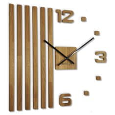 Flexistyle Drevené dubové nástenné hodiny Lamele 60cm z230