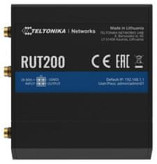 Teltonika RUT200 priemyselný LTE router s ethernetovou zálohou, 2x Eth, LTE Cat4/3G/2G, Wi-Fi