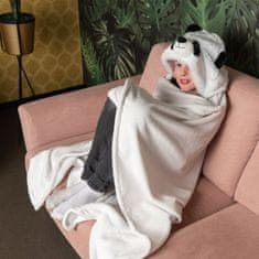 Cozy Noxxiez BL823 Panda - hrejivá deka s kapucňou so zvieratkom a labkovými vreckami