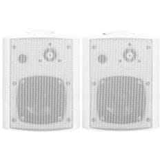 Vidaxl Nástenné stereo reproduktory 2 ks biele interiér exteriér 80 W
