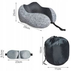 Trizand  Cestovná sada 3D maska na spanie šedá