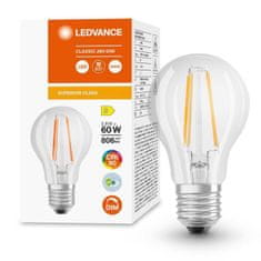 LEDVANCE Stmievateľná LED žiarovka E27 A60 5,8W = 60W 806lm 4000K Neutrálna biela 300° CRI90 Filament Superior