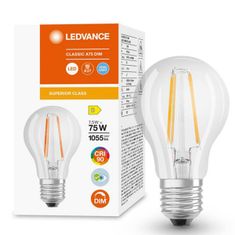 LEDVANCE Stmievateľná LED žiarovka E27 A60 7,5W = 75W 1055lm 4000K Neutrálna biela 300° CRI90 Filament Superior