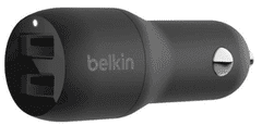 Belkin nabíjačka do auta, 2x USB-A 24W, čierna, CCB001btBK