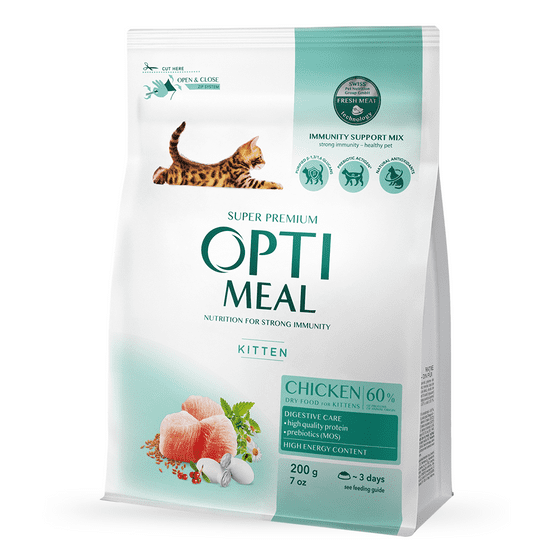 OptiMeal pre mačiatka s kuracim mäsom 200g