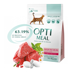 OptiMeal pre mačky s teľacim mäsom 200g