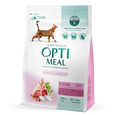 OptiMeal Superpremium pre mačky s citlivým trávením s jahňacim mäsom 200g