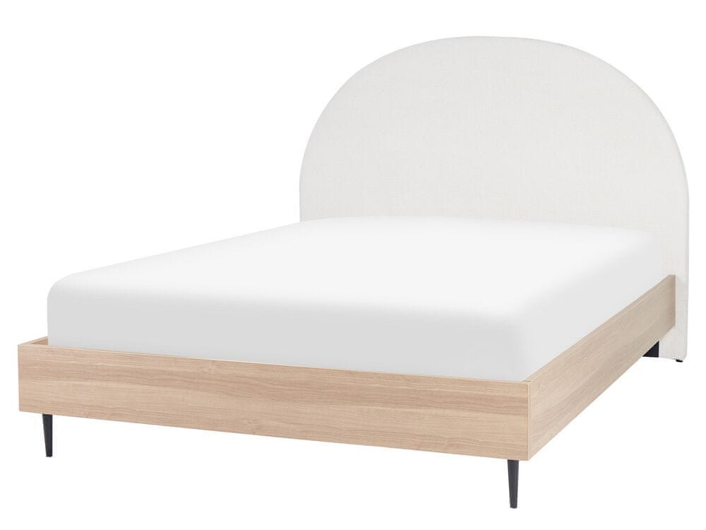 Beliani Čalúnená posteľ 160 x 200 cm biela MILLAY