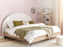 Beliani Čalúnená posteľ 180 x 200 cm biela MILLAY