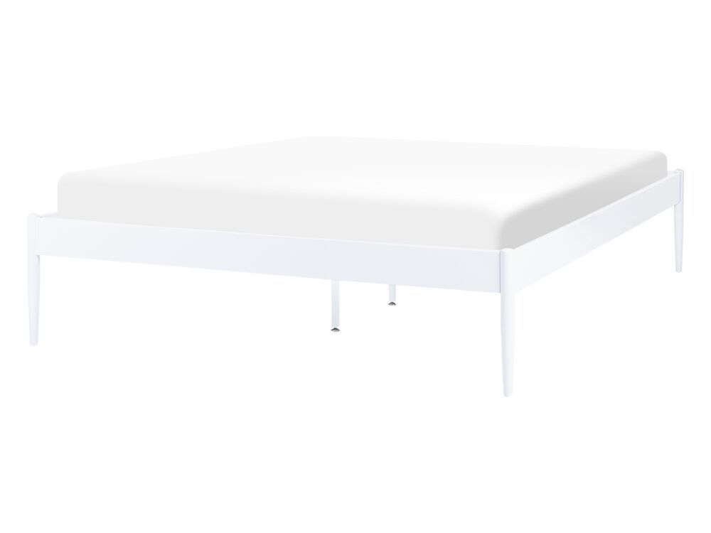 Beliani Kovová posteľ 140 x 200 cm biela VAURS