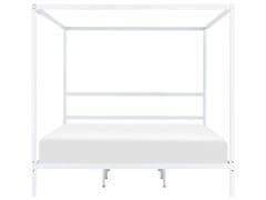 Beliani Kovová posteľ s baldachýnom 180 x 200 cm biela LESTARDS
