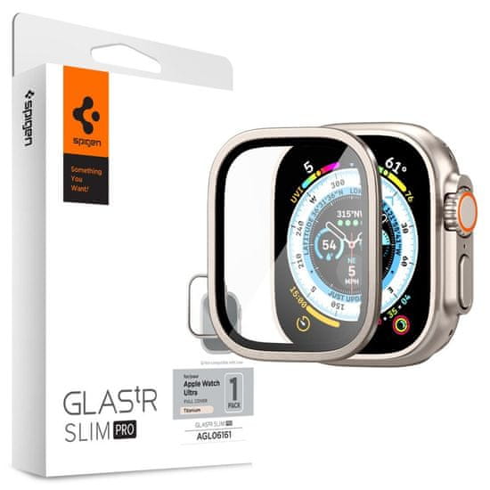 Spigen Ochranné Tvrdené Sklo Glas.Tr Slim Pro Apple Watch Ultra 1 / 2 (49 Mm) Titanium