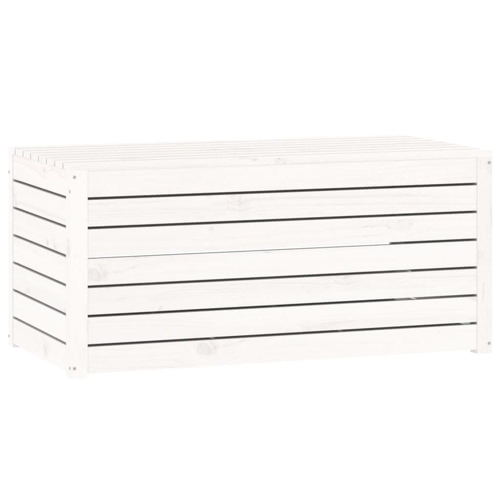 Vidaxl Záhradný box biely 101x50,5x46,5 cm masívna borovica