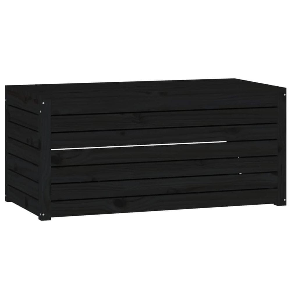 Vidaxl Záhradný box čierny 101x50,5x46,5 cm masívna borovica