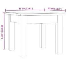 Vidaxl Konferenčný stolík čierny 35x35x30 cm borovicový masív