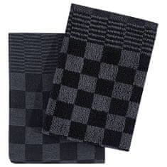 Vidaxl 50-dielna súprava uterákov čierno-sivá bavlna