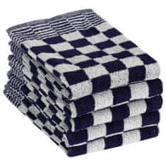 Vidaxl 10-dielna súprava uterákov modro-biela bavlna