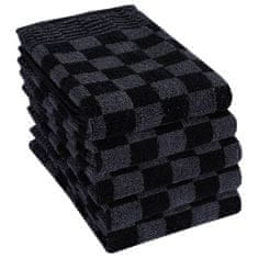 Vidaxl 50-dielna súprava uterákov čierno-sivá bavlna
