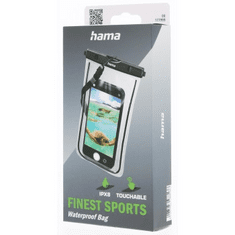 HAMA Finest Sports, outdoorové púzdro, XXL (5,5"/15,8x8 cm), IPX8, priehľadné/čierne