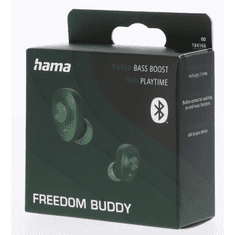 HAMA Bluetooth slúchadlá Freedom Buddy, štuple, nabíjacie púzdro, zelená