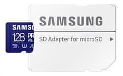 SAMSUNG pamäťová karta 128GB PRO Plus micro SDXC CL10 U3 (č/z: až 180/až 130MB/s) + SD adaptér