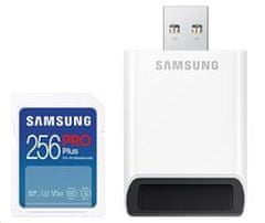 SAMSUNG pamäťová karta 256GB PRO Plus micro SDXC CL10 U3 (č/z: až 180/až 130MB/s) + USB adaptér