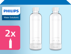 Philips Fľaša výrobníka sódy ADD911WH/10, biela, karbonizačná, GoZero 2ks v balení
