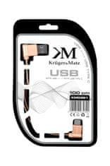 Krüger&Matz Kábel USB - uhlová zástrčka typu C 1m 3A Kruger & Matz ružová KM0361