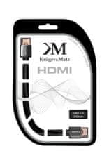 Krüger&Matz Kábel HDMI - zástrčka HDMI (AA) 3,0 m Kruger &amp; Matz 4K sivý KM0330