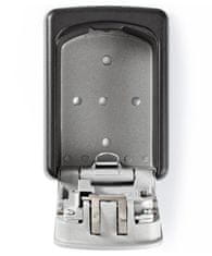 Nedis trezor na kľúče / kombinácia Dial Lock / 2 kľúče / vnútorné a vonkajšie / hliník / čierno-sivý