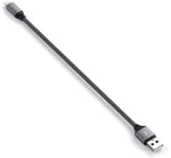 Satechi kábel USB-A - lightning, opletený, 25cm, šedá