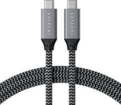 Satechi kábel USB-C - USB-C, USB4 40Gbps, opletený, 80cm, šedá