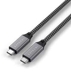 Satechi kábel USB-C - USB-C, USB4 40Gbps, opletený, 80cm, šedá