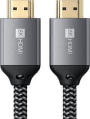 Satechi kábel HDMI, 8K, opletený, 2m, čierna