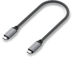 Satechi kábel USB-C - USB-C, USB4 40Gbps, opletený, 25cm, šedá