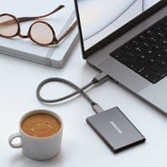 Satechi kábel USB-C - USB-C, USB4 40Gbps, opletený, 25cm, šedá