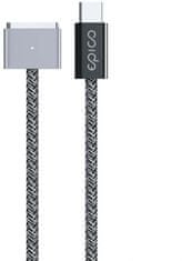 EPICO nabíjecí kábel USB-C - MagSafe 3, opletený, 140W, 2m, šedá