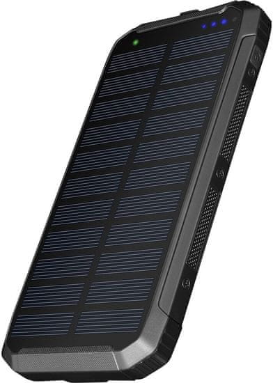 Yenkee solární powerbanka YPB 1050, 18W, 10000mAh, čierna