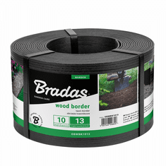 Bradas Obruba záhonov WOOD BORDER, čierna 130mm x 2.8mm x 10m BR-OBWBK1013