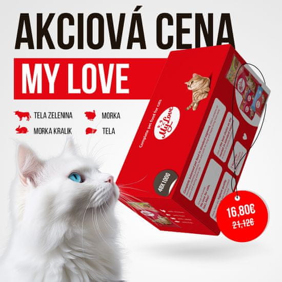 My Love Kapsičky pre mačky 4 príchute SET3 (48x100g) 4,8kg