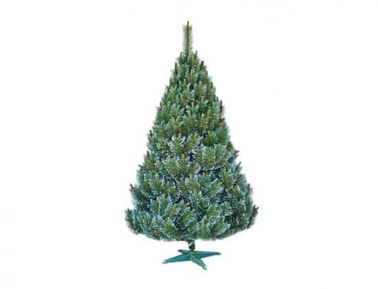 eoshop stromček BOROVICA umelý vianočné s bielymi konci + stojan 220cm