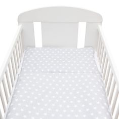 NEW BABY 2-dielne posteľné obliečky New Baby 90/120 cm sivé Hviezdičky biele 