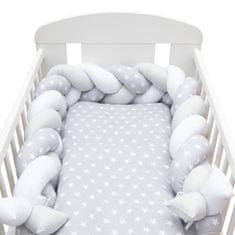 NEW BABY 2-dielne posteľné obliečky New Baby 90/120 cm sivé Hviezdičky biele 