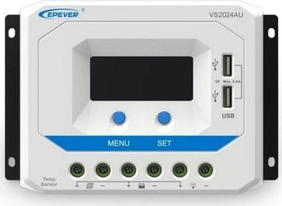 GWL Power EPEVER VS1024AU solární PWM regulátor 12/24 V, 10 A, USB, vstup 50V (VS1024AU)