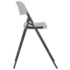 Vidaxl Skladacie barové stoličky 2 ks, HDPE a oceľ, biele
