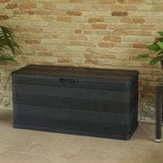 Vidaxl Záhradný úložný box čierny 117x45x56 cm