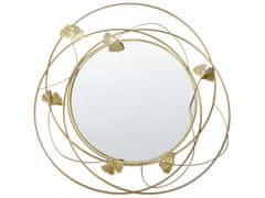Beliani Okrúhle nástenné zrkadlo kovové 47 cm zlaté ANGLET