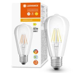 LEDVANCE Stmievateľná LED žiarovka E27 ST64 5,8W = 60W 806lm 2700K Teplá biela 300° CRI90 Filament Superior